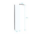 AURLANE - Paroi de Douche 50x195 cm en Verre Trempé 5 mm - Finition Noire - DARK ELEMENTARY - vignette