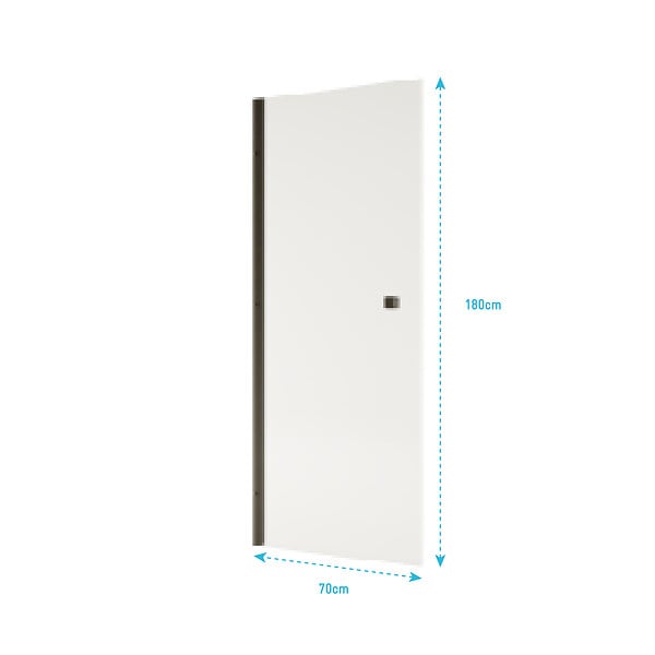 AURLANE - Porte de Douche Pivotante 80x180 cm en Verre Trempe 5 mm - Finition Noire - DARK ELEMENTARY - large