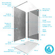AURLANE - Panneaux Muraux Silver Grey 90+120x210 - Receveur 120x90 - Paroi 8mm Dépolie 120x200 + Bras - vignette