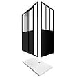 AURLANE - Pack Porte coulissante + paroi retour + receveur blanc 120x80 - vignette