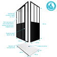 AURLANE - Pack Porte coulissante + paroi retour + receveur blanc 120x80 - vignette