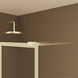 AURLANE - Paroi de douche à l'italienne 120x195cm Sérigraphie type Briques - Doré Or Brossé - GOLDY BLOCKS - vignette