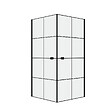 AURLANE - Portes de Douche en Angle 90x90x190 cm - Motifs carrés - Profilés Noir Mat - BLACK CUBE - vignette