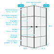 AURLANE - Portes de Douche en Angle 90x90x190 cm - Motifs carrés - Profilés Noir Mat - BLACK CUBE - vignette
