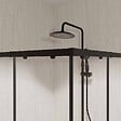 AURLANE - Ensemble portes de douche coulissantes extensibles Noir 80/90x185cm - BLACK SLIDE 80-90 - vignette