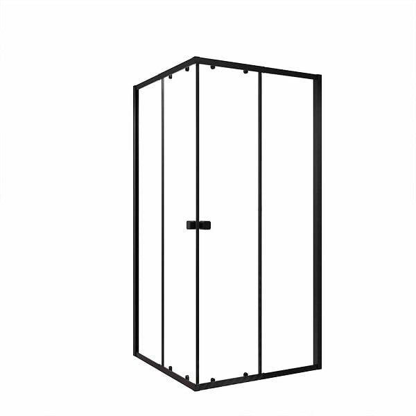 AURLANE - Ensemble portes de douche coulissantes extensibles Noir 80/90x185cm - BLACK SLIDE 80-90 - large