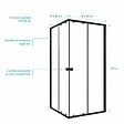 AURLANE - Ensemble portes de douche coulissantes extensibles Noir 80/90x185cm - BLACK SLIDE 80-90 - vignette