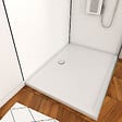 AURLANE - Pack Panneaux Muraux Aluminium Blanc 120+90 - Profilés Noir Mat + Receveur Acrylique 120x90 - vignette