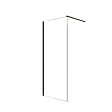 AURLANE - Paroi de Douche 80x200cm en Verre Trempé Transparent 8mm Anticalcaire - Profilé Noir Mat - LINA - vignette
