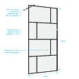 AURLANE - Paroi de douche a l'italienne serigraphie type Briques - 100x195cm - Profile noir mat - verre 5mm - vignette