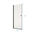 AURLANE - Porte de Douche Pivotante 70x180 cm en Verre Trempe 5 mm - Finition Noire - DARK ELEMENTARY - vignette