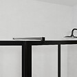 AURLANE - Paroi de Douche Façon Verrière avec Volet Pivotant - 120+40x200 cm - Verre Transparent et Noir - vignette