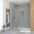 AURLANE - Paroi de Douche 100x195 cm en Verre Trempé 5 mm - Finition Noire - DARK ELEMENTARY - vignette