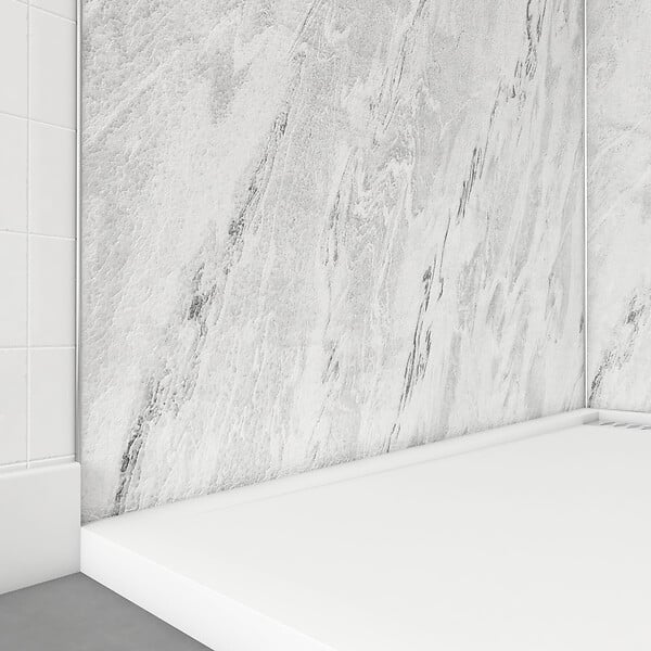 AURLANE - Pack de 2 Panneaux Muraux Pierre Artic Storm 90+120x210 cm avec Profilés ANODISE BRILLANT - STONE'IT - large