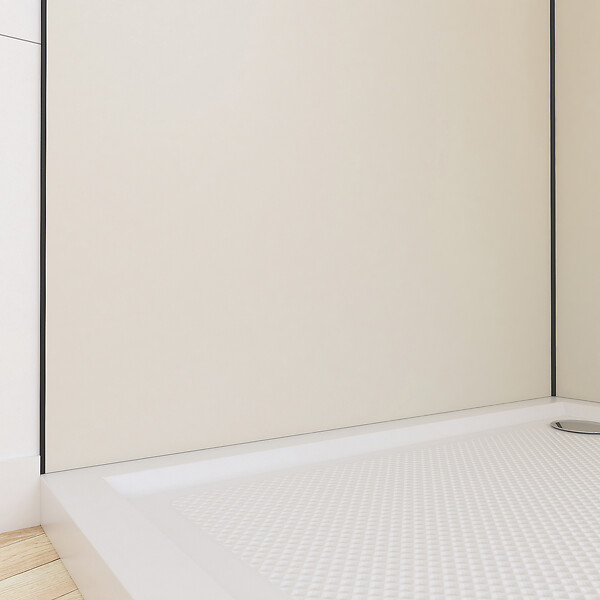 AURLANE - LOT de 2 Panneaux Muraux Aluminium IVOIRE 90+90x210 cm avec Profilés NOIR MAT - WALL'IT - large
