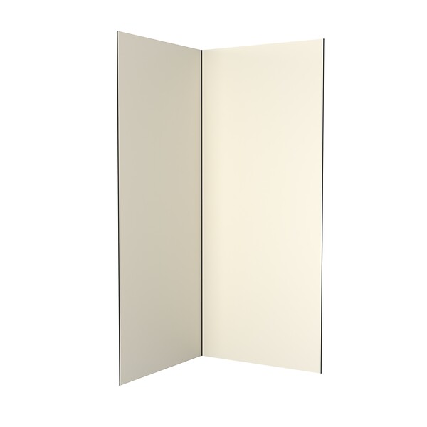 AURLANE - LOT de 2 Panneaux Muraux Aluminium IVOIRE 90+90x210 cm avec Profilés NOIR MAT - WALL'IT - large