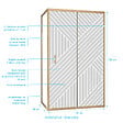 AURLANE - Porte de Douche Coulissante avec Retour 120x90x200cm Style Japandi Géométrique - Cadre Effet Bois - vignette