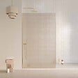 AURLANE - Paroi de douche 120x200cm - Verre feuilleté avec tissu doré - Encadrement Or Doré Brossé - COUTURE - vignette