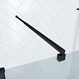 AURLANE - Paroi de Douche 140x200cm Verre Transparent - Barre de Fixation Extensible et Profil Noir - vignette