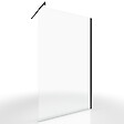 AURLANE - Paroi de Douche 140x200cm Verre Transparent - Barre de Fixation Extensible et Profil Noir - vignette