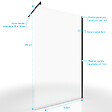 AURLANE - Paroi de Douche 140x200cm Verre Transparent - Barre de Fixation Extensible et Profil Noir - vignette