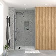 AURLANE - Paroi de Douche 60x195 cm en Verre Trempé 5 mm - Finition Noire - DARK ELEMENTARY - vignette