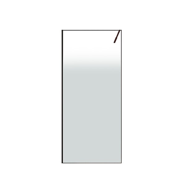 AURLANE - Paroi de douche 90x200cm - Verre degrade blanc effet brume - Encadrement noir mat - NEPHELIE - large
