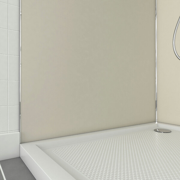 AURLANE - Pack 2 Panneaux muraux Ivoire 90x210cm avec Profilés Chrome - WALL'IT - large