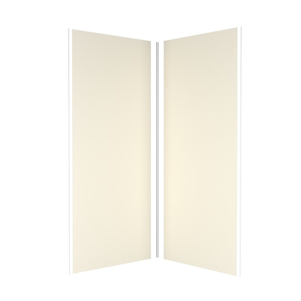 AURLANE - Pack 2 Panneaux muraux Ivoire 90x210cm avec Profilés Chrome - WALL'IT - large