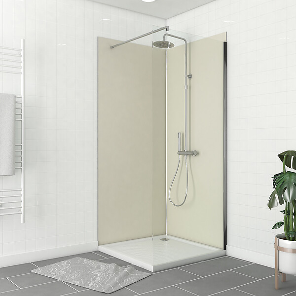 AURLANE - Pack 2 Panneaux muraux Ivoire 90x210cm avec Profilés Chrome - WALL'IT - large