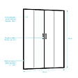 AURLANE - Porte de douche Double Coulissant 140x200 cm - Verre transparent - Profilé Noir - CRUSH - vignette