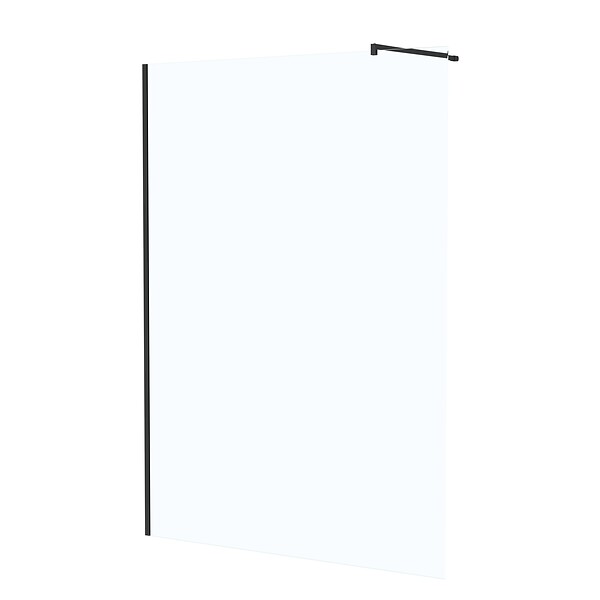 AURLANE - Paroi de Douche 140x195 cm en Verre Trempé 5 mm - Finition Noire - DARK ELEMENTARY - large
