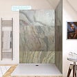 AURLANE - Pack de 2 Panneaux Muraux Pierre Wood Stone 90+120x210 cm avec Profilés ANODISE BRILLANT - STONE'IT - vignette