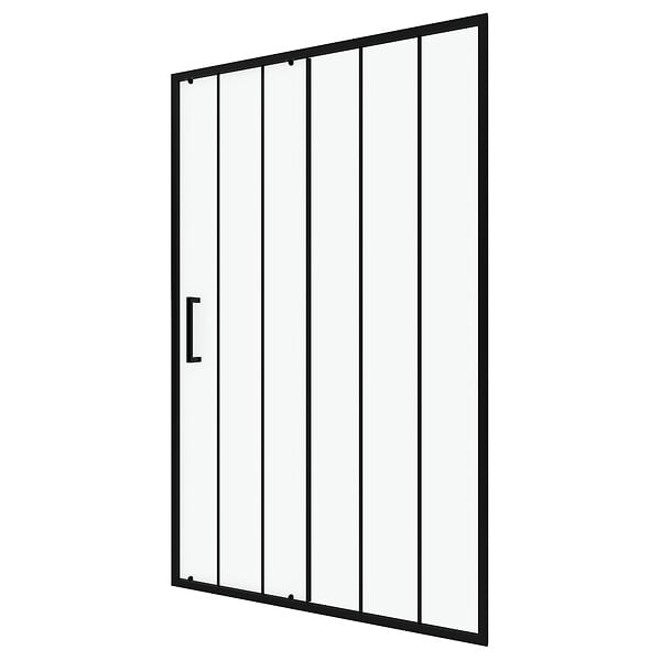 AURLANE - Porte de douche 120x200 cm - Verre sérigraphié - Profilé Noir - CRUSHX - large