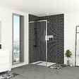 AURLANE - Paroi de Douche 100x200 cm - Cadre et Bras Aluminium Chrome - CHROMED CONTOURING - vignette
