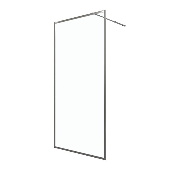 AURLANE - Paroi de Douche 100x200 cm - Cadre et Bras Aluminium Chrome - CHROMED CONTOURING - large
