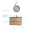 AURLANE - Pack Meuble SDB 80cm suspendu 2 tiroirs Chene_Vasque noire + Miroir Barber - TIMBER 80_Pack34 - vignette