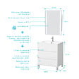 AURLANE - Pack Meuble Salle de Bains 60cm Blanc 3 Tiroirs, Vasque, Miroir 60x80 à Leds intégrées - XENOS - vignette