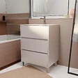 AURLANE - Pack Meuble Salle de Bains 60 cm Laqué Blanc, 3 tiroirs avec Vasque Céramique - XENOS - vignette