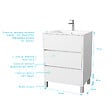 AURLANE - Pack Meuble Salle de Bains 60 cm Laqué Blanc, 3 tiroirs avec Vasque Céramique - XENOS - vignette