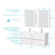 AURLANE - Meuble Salle de Bains 120 cm Laqué Blanc 4 Tiroirs, Vasque, Miroirs 60x80 à Leds intégrées - XENOS - vignette
