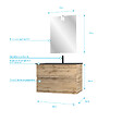 AURLANE - Meuble salle de bain 80x54 - Finition chene naturel + vasque noire + miroir Led - TIMBER 80 - Pack33 - vignette