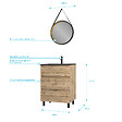 AURLANE - Pack Meuble SDB 60cm sur pieds 3 tiroirs Chene_Vasque noire + Miroir Barber - TIMBER 60 - Pack40 - vignette