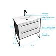 AURLANE - Meuble de salle de bain 80x50cm NOIR MAT - 2 tiroirs blanc - vasque blanche - STRUCTURA F034 - vignette