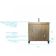 AURLANE - Meuble de salle de bains 80cm 2 Portes_Chêne Naturel + Vasque céramique blanche - TIMBER 80 - vignette
