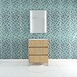 AURLANE - Pack Meuble Salle de Bains 60cm Chêne Clair 3 Tiroirs, Vasque, Miroir 60x80 à Leds intégrées - XENOS - vignette