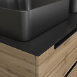 AURLANE - Meuble salle de bains 120cm Chêne et noir, Vasques rectangulaires et Miroir Led 120x70 - OMEGA - vignette