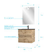 AURLANE - Meuble salle de bain 60x54 - Finition chene naturel + vasque noire + miroir Led - TIMBER 60 - Pack29 - vignette