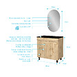 AURLANE - Meuble Salle de Bains 80cm 2 Portes Chêne Naturel + Vasque Noire et Miroir Ovale - vignette