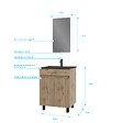 AURLANE - Meuble salle de bain 60x80 - Finition chene naturel - vasque noire + miroir Led - TIMBER 60 - Pack02 - vignette